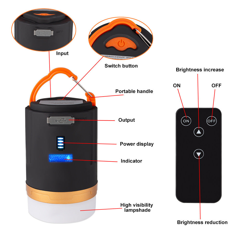 Oppladbar vanntett LED-campinglykt